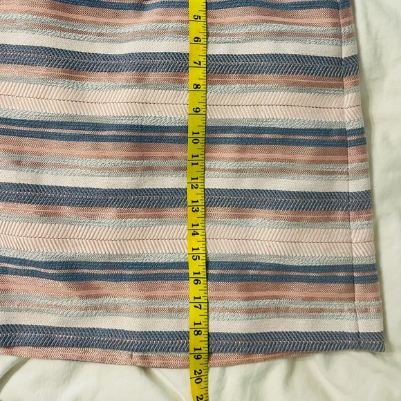 LOFT 12 Pink Blue Metallic Striped Textured Skirt - Picture 9 of 10